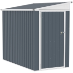 Outsunny 4' x 8' Steel Garden Storage Shed, Lean to Shed, Outdoor Metal Tool House with Lockable Door and 2 Air Vents for Backyard, Patio, Lawn