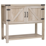 HOMCOM 2-Door Free Standing Sideboard Console Table with Bottom Shelf, Entryway, Oak