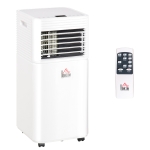 HOMCOM 7000BTU Mobile Portable Air Conditioner for Cooling, Dehumidifier, and Ventilating with Remote Control, for Home Office, White