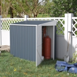 Outsunny 4' x 8' Steel Garden Storage Shed Lean to Shed Outdoor Metal Tool House with Lockable Door and 2 Air Vents for Backyard, Patio, Lawn
