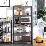 HOMCOM Industrial Bookshelf, Bookcase with 4-Tier Storage Rack furniture for Living Room Office