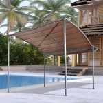Outsunny 10x8ft Metal Gazebo with Extendable Side Awning Shelter Sun Shade
