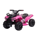 Aosom Kids 6V Battery Powered Ride On Car Quad Four Wheeler ATV Toy w/ LED Headlights, Pink