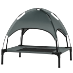 PawHut 30" x 24" Elevated Portable Dog Cot Cooling Pet Bed with UV Protection Canopy Shade