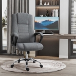 Vinsetto High Back Office Chair 360° Swivel Chair Adjustable Height Tilt Function Linen, Deep Grey