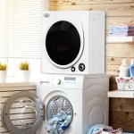 HOMCOM Compact Laundry Dryer, 1350W 3.22Cu.Ft Portable Clothes Dryer with 5 Drying Modes,Stainless Steel Tub for Apartment, Home, Dorm, White