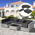 Outsunny Patio Rattan Sofa Set Polyester Cushion Cover Replacement No Cushion Included