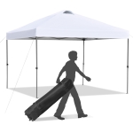 Outsunny 10' x 10' Outdoor Pop Up Canopy Tent Gazebo w/ Adjustable Legs and Bag White