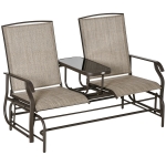 Outsunny Patio Glider Rocking Chair Bench Loveseat, 2 Person Rocker Deck Outdoor Furniture