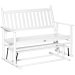 Outsunny Patio Garden Glider, 2 Seat Outdoor Porch Gliding Chair, White