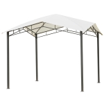 Outsunny 10' x 10' Soft Top Patio Gazebo Outdoor Canopy with Unique Geometric Design, Steel Frame, & Weather Roof Cream White