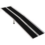HOMCOM Aluminum Portable Skidproof PVC Carpeted Folding Wheelchair Ramp, 10'