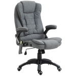 Vinsetto 2 IN 1 Functional Linen Fabric Adjustable Heated Massage Recliner Luxury Office Armchair for Computer-Sports Gamer Chairs - Dark Grey