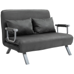 HOMCOM Convertible Sofa Bed Sleeper Chair, 5 Position Adjustable Backrest, Armchair Sleeper with Pillows, Leisure Chaise Lounge Couch, Dark Grey