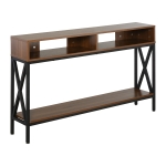HomCom Industrial Style Entryway Console Table with Storage Shelving, Adjustable Level Feet, & a Sturdy Build - Black