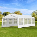 Outsunny 13’x26’ Heavy-duty Outdoor Carport Wedding Party Event Tent Patio Gazebo Canopy with 4 Sidewalls, White