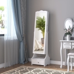 HOMCOM Full Length Dressing Mirror, Floor Standing or Wall Hanging, Aluminum Alloy Framed Full Body Mirror for Bedroom, Living Room, Black(c-2)