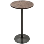 HomCom 42” Rustic Industrial Metal Elm Wood Top Bar Height Standing Round Pub Table