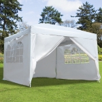 Outsunny 10x10FT Pop-up Canopy Folding Tent Gazebo Party Wedding Tent White
