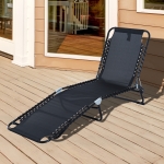 Outsunny 3-Position Portable Reclining Beach Chaise Lounge Adjustable Sleeping Bed