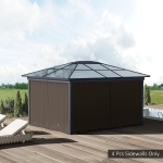 Outsunny 10' x 10' Universal Gazebo Sidewall Set with 4 Panels, Hooks/C-Rings Included for Pergolas & Cabanas, Brown