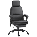 Vinsetto High-Back 6-Point Vibration Massaging Office Chair with 5 Modes, Headrest, Padded Seat, Wheels, Retractable Footrest, Black