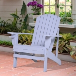 Outsunny Classic Adirondack Chair, Garden Deck Chair with Cup Holder for Patio, Indoor, Backyard, Black(c-4)