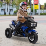 Aosom Kids Electric Pedal Motorcycle Ride-On Toy 6V Battery Powered with Music Horn Headlights Motorbike, Blue