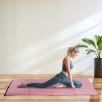 Soozier 3.8ftx7.9ftx2inch PU Leather Gymnastics Tumbling Mat Arts Folding Yoga Exercise Pad 4 Panel Pink