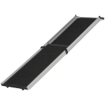 PawHut Portable Folding Pet Ramp, Dog Ramp for Cars with One Carry Handle, Non-Slip Ramp for Dogs to Get into a Car, Secure Aluminum Side Rails, Black