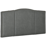 HOMCOM Upholstered Nailhead Trim Headboard, Home Bedroom Decoration for Full and Queen-Sized Beds, Grey