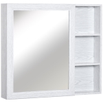 kleankin 31.5"W x 27.5"H Wall-Mounted Medicine Cabinet, Bathroom Storage Unit with Single Mirrored Door and 3-Tier Shelves, White