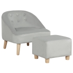 Qaba Kids Sofa Set, Toddler Chair, Sofa & Ottoman for Bedroom, Playroom, Children's Couch for 3-5 Year olds, Grey