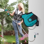 Outsunny 49' Water Hose Reel Hose Wall Mounted Retractable Garden Hose Reel