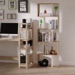 HOMCOM Modern S Shaped Bookcase 5-Tire Display Unit Storage Shelf Room Divider Living Room Home Office Furniture, White(c-3)