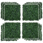 Outsunny 20"x 20" 12 Piece Artificial Boxwood Hedge Mat Plant Panels - Boxwood