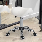 HOMCOM Hydraulic Salon Stool Saddle Chair Adjustable Swivel Spa Beauty Massage PU