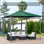 Outsunny 10' x 10' Square Gazebo Canopy Replacement UV Protected Top Cover Sun Shade Beige(c-5)