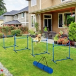 PawHut Adjustable Dog Training Agility Jump Bar w/ Carrying Bag - Set of 4 Jumps
