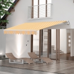 Outsunny 10'x8' Manual Retractable Patio Awning Water-resistant Sun Shade Outdoor Deck Window Door Canopy Shelter Aluminum Frame Orange