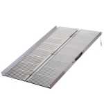 HOMCOM Lightweight Aluminum Alloy Portable Skidproof Folding Wheelchair Carrier Ramp with Carrying Handle, 4'