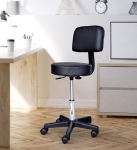 HOMCOM Adjustable Massage Stool Spa Beauty Salon Chair 360 Degrees Swivel Gas Lift PU Leather White(c-7)