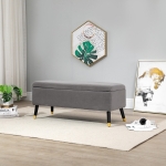 HOMCOM Deluxe Storage Ottoman Bench Footrest Stool Large Storage Space