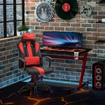 Vinsetto High Back Racing Style PU Leather Office Chair Lumbar Support Red