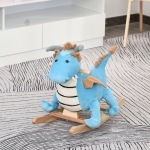 Qaba Kids Plush Ride On Rocking Horse Dinosaur Style w/ Sound Handle for 18-36 Months