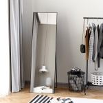 HOMCOM Full Length Dressing Mirror, Floor Standing or Wall Hanging, Aluminum Alloy Framed Full Body Mirror for Bedroom, Living Room, Black(c-4)