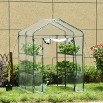 Outsunny 4.7’x4.7’x6.4’ Portable Walk-in Flower Greenhouse Plants Warm Garden Transparent Green House