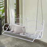 Outsunny Solid Metal 2 Seat Swing Chair Hanging Hammock Garden Furniture White