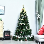 HOMCOM 6ft Christmas Tree Unlit Artificial Spruce Full Tree with Solid Metal Stand