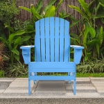 Outsunny Classic Adirondack Chair, Garden Deck Chair with Cup Holder for Patio, Indoor, Backyard, Black(c-5)